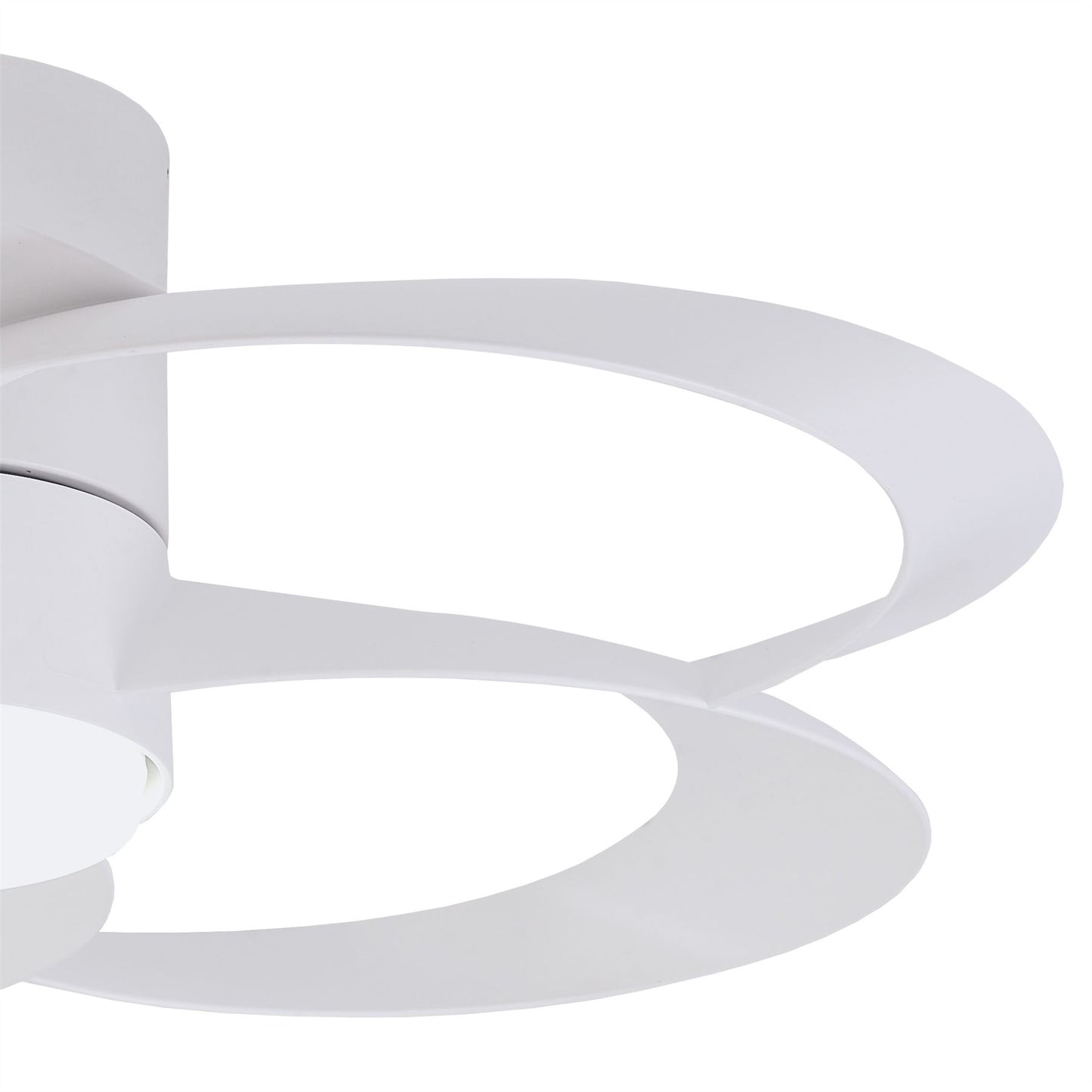 Rose 65cm 24W LED Dimmable Ceiling Light With Built-In 22W DC Reversible Fan, Remote Control 2700-5000K, 2000lm, White