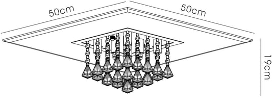 Diyas Starda Flush Square 8 Light G9 Chrome/Crystal Ceiling Light Fitting