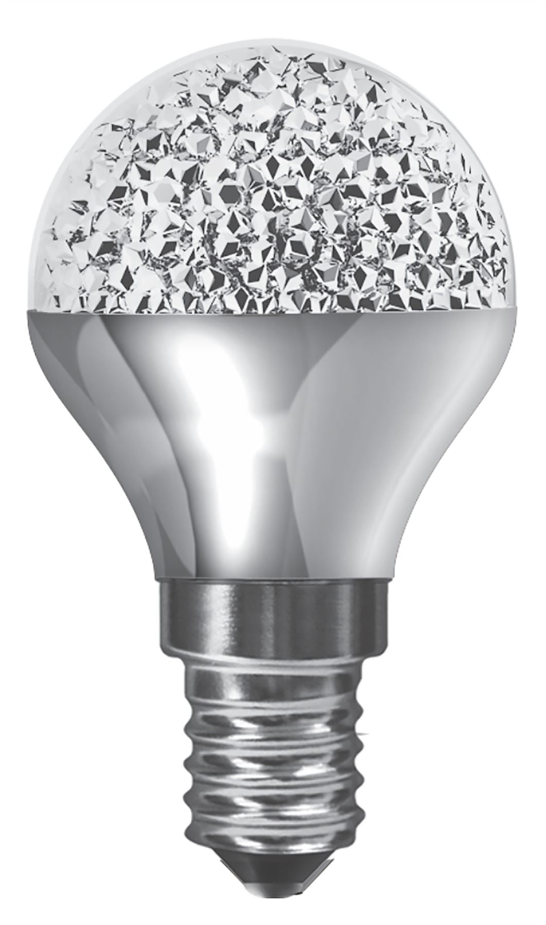 Luxram Kaleido LED Ball E14 Dimmable 3.5W White 6400K, 270lm, Chrome Finish, 3yrs Warranty Crystal