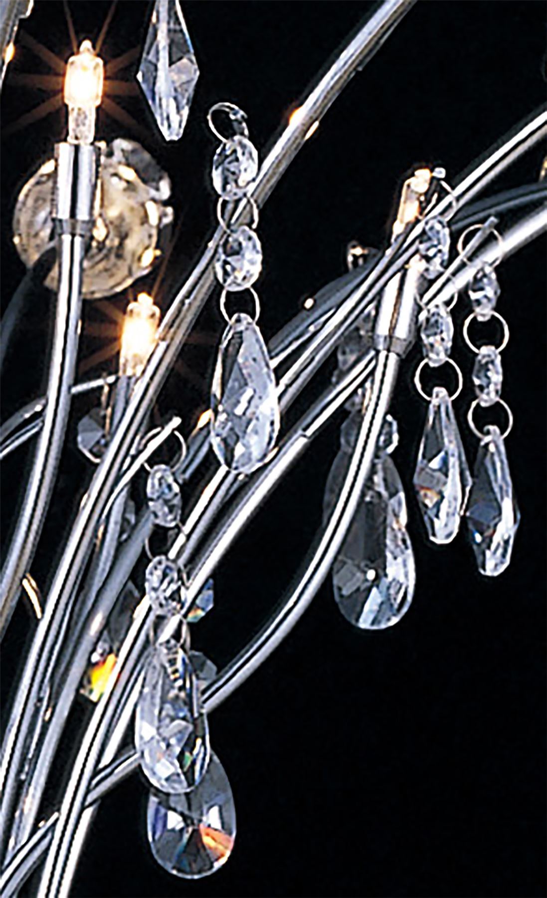 Diyas Bouquet 66cm 18 Light G4 Polished Chrome/Crystal, NOT LED/CFL Compatible Ceiling Pendant Light Fitting