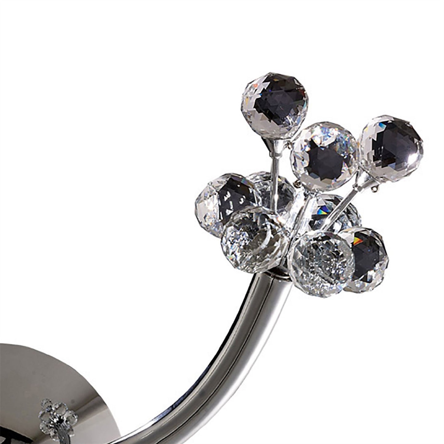 Diyas Octavia Wall Light Switched 1 Light G4 Left Facing Polished Chrome/Crystal, NOT LED/CFL Compatible