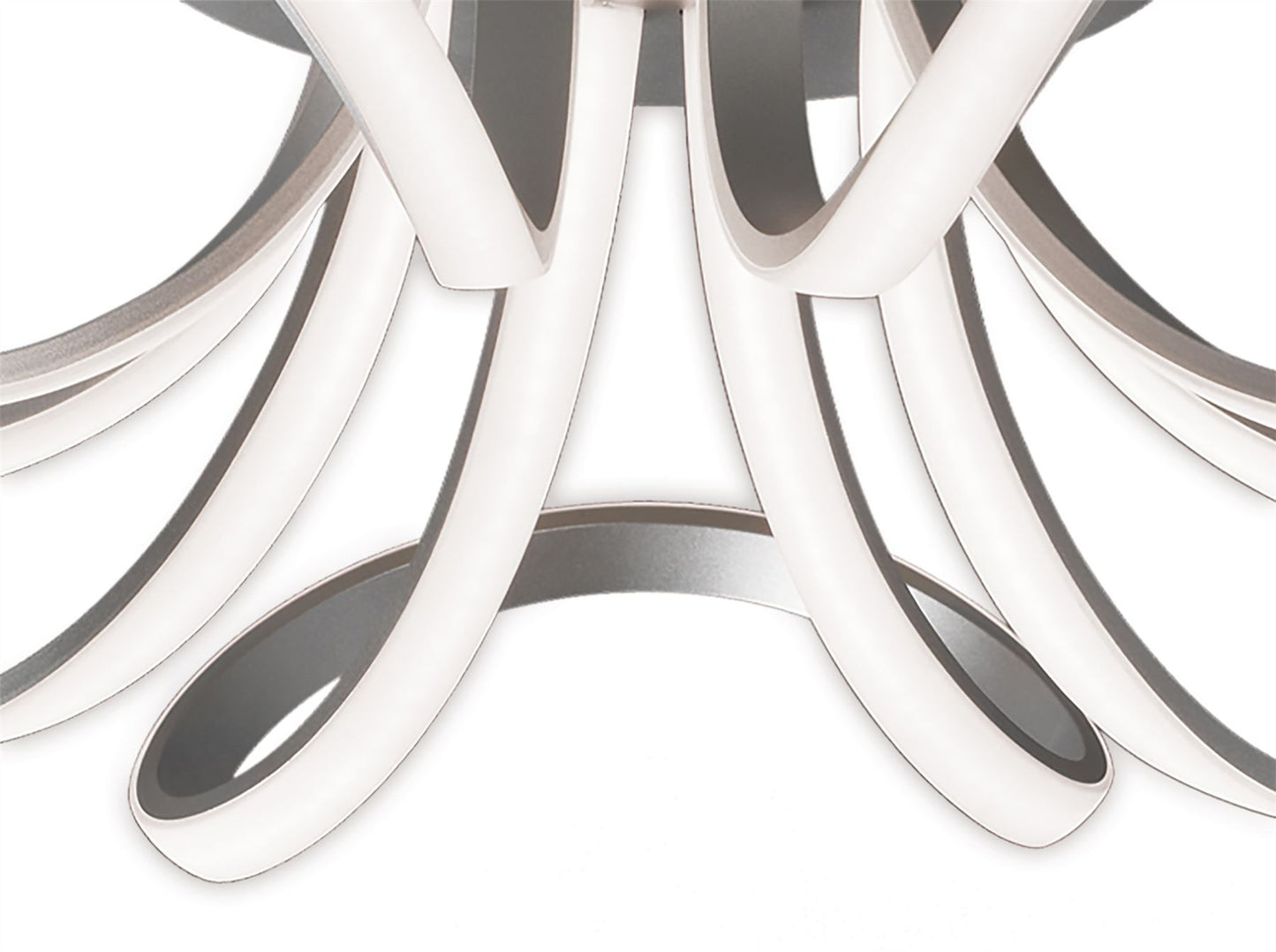 Mantra M5916 Knot Ceiling 74cm Round 5 Looped Arms 60W LED 3000K, 4800lm, Dimmable Silver/Frosted Acrylic/Polished Chrome, 3yrs Warranty - M5916 Ceiling