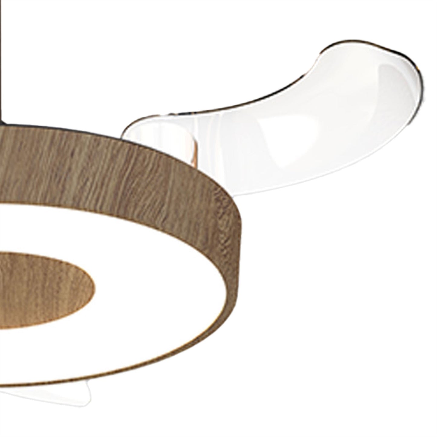 Coin Fan Mini Smart 40cm 36W LED Dimmable Ceiling With Built-In 25W DC Fan, 3000-5000K Remote, APP, Alexa & Google Voice Control, 5710lm, Walnut/Black