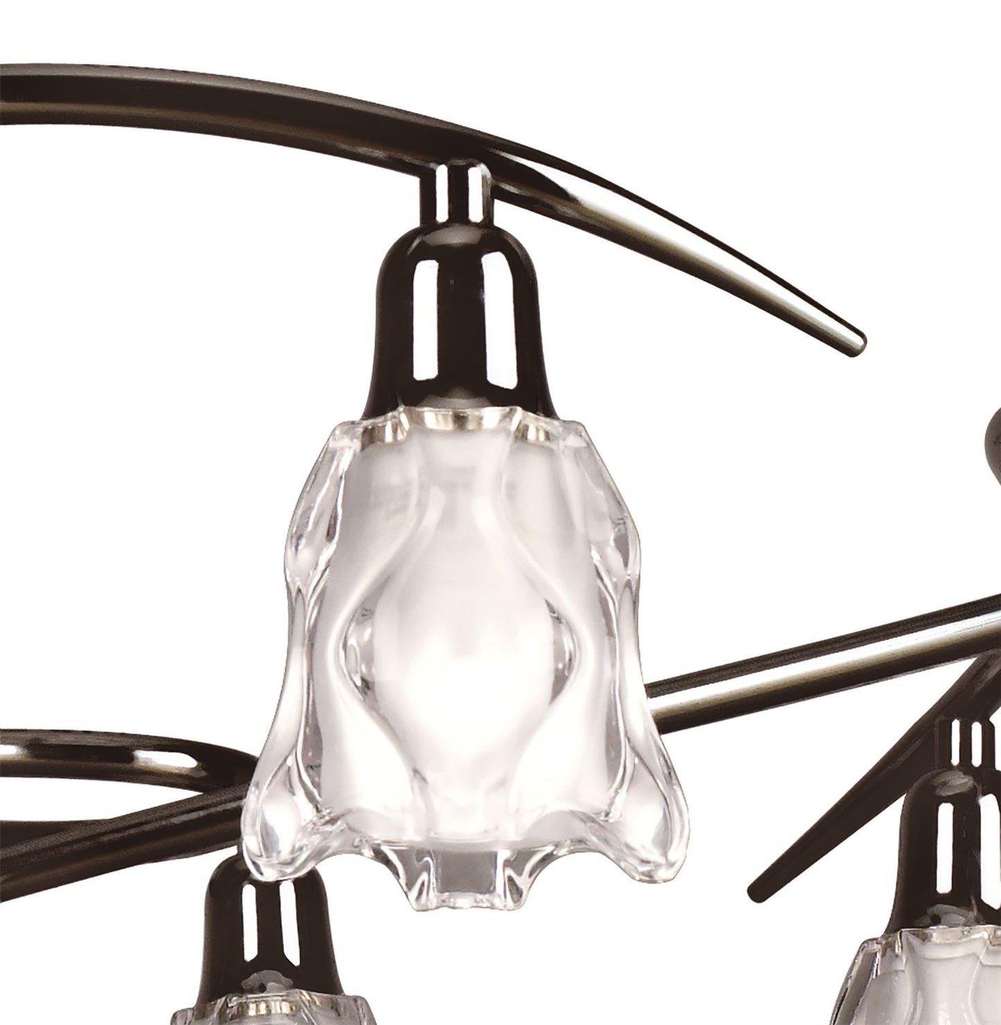 Mantra Amel 75cm Telescopic 8 Light L1/SGU10, Black Chrome, CFL Lamps INCLUDED