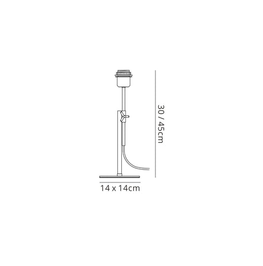 Mantra M5321 Habana Table Lamp Telescopic WITHOUT SHADE 1 Light E27 Black/Polished Chrome