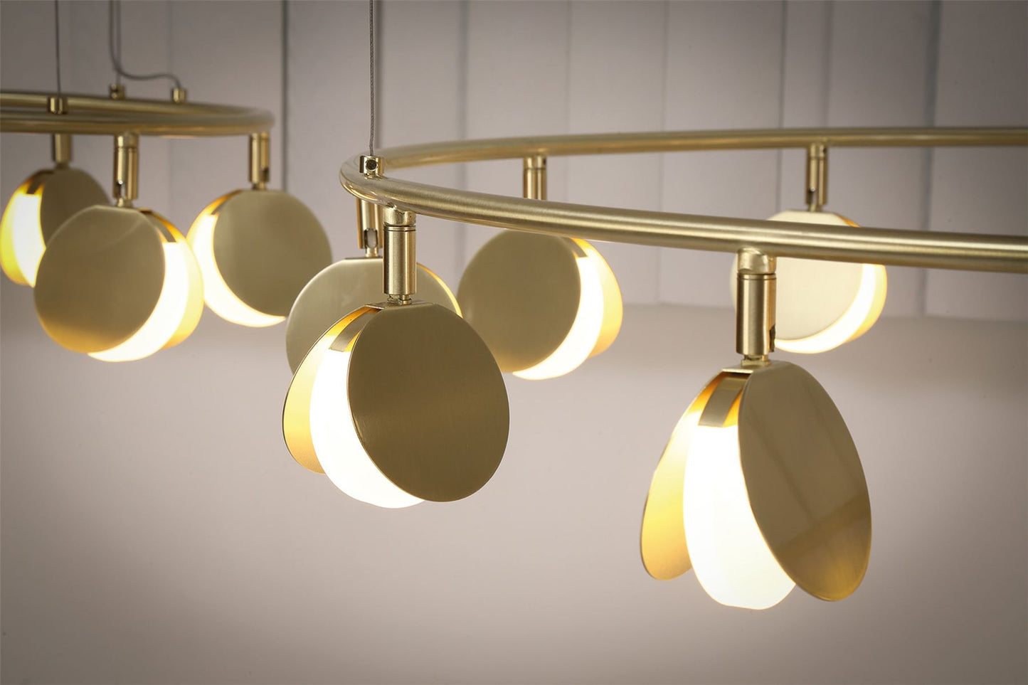 Mantra Shell 86cm 12 Light Pendant, Round, 50W LED, 3000K, 2650lm, Gold, 3yrs Warranty