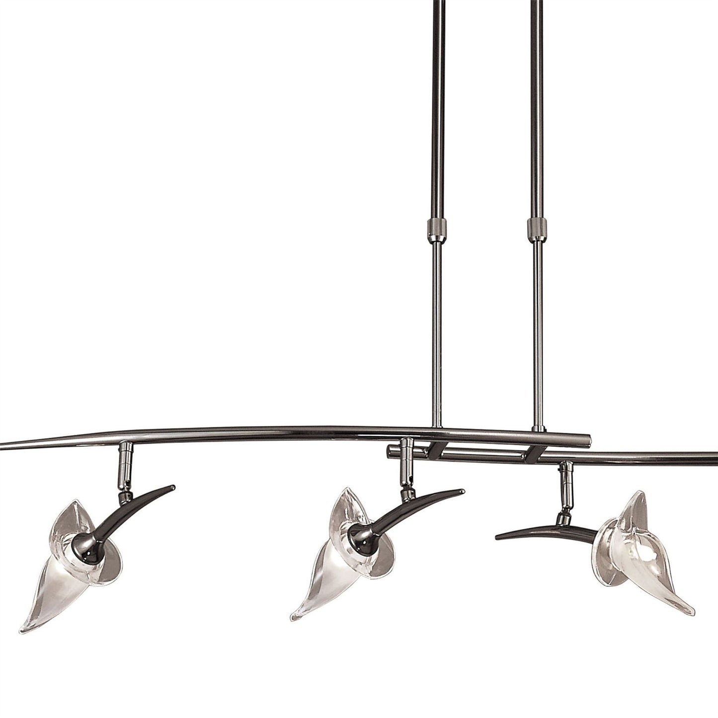 Mantra Flavia Telescopic Linear Pendant 4 Light G9 with Adjustable Heads, Black Chrome