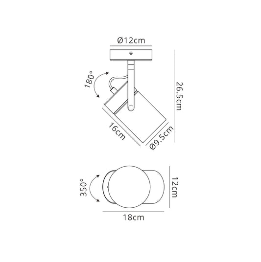 Mantra Fusion Fusion M6015 Aruba Spot 1L 1 x E27 Max 40W (Not Incl) White - M6015 Ceiling