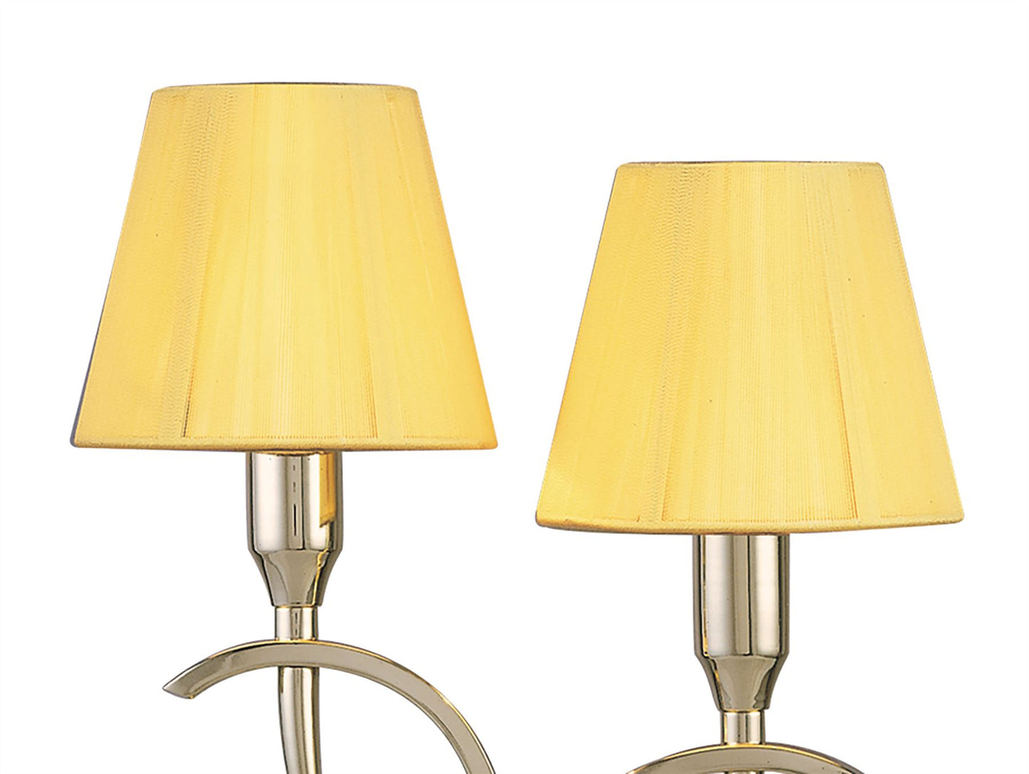 Mantra Siena Crystal Table Lamp 2 Light E14, Polished Brass with Amber Cream Shades & Clear Crystal