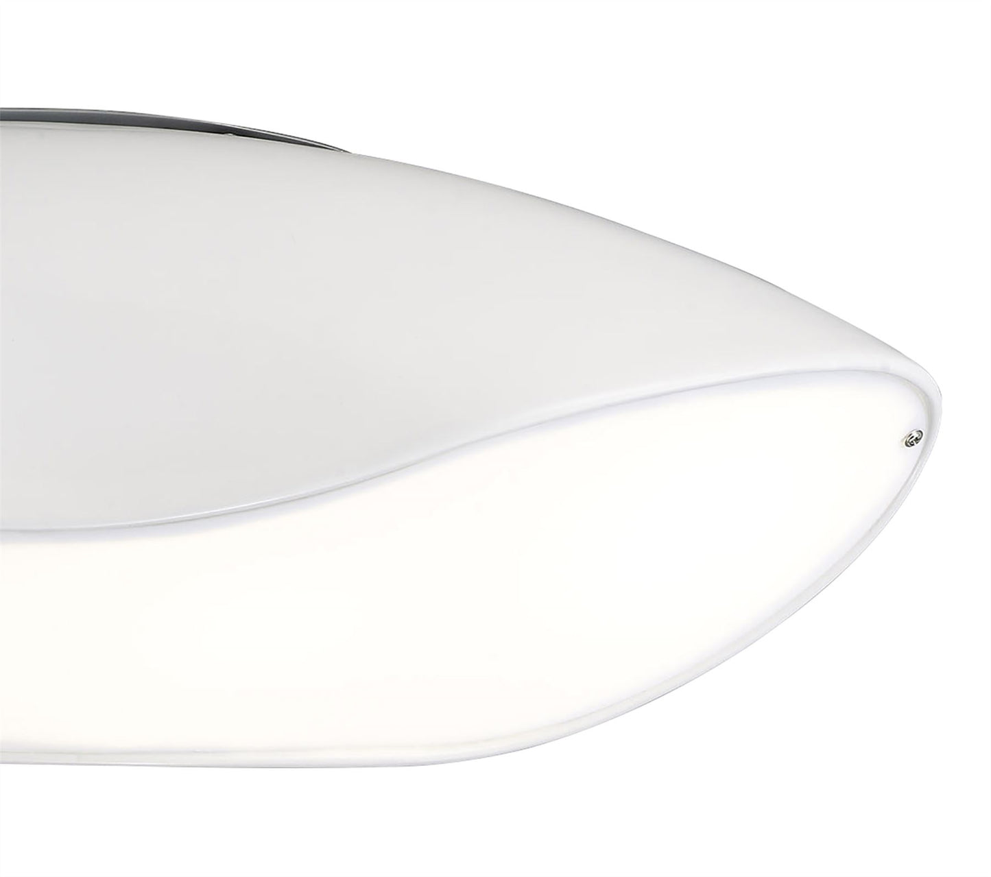 Mantra Pasion Oval Ceiling 4 Light E27, Gloss White/White Acrylic/Polished Chrome, CFL Lamps INCLUDED