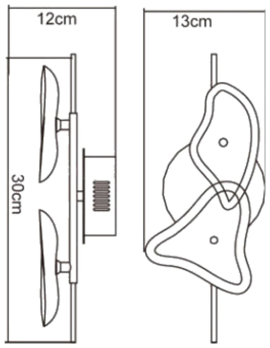 Mantra Otto Ceiling/Wall 2 Light G4 Bar, Polished Chrome/Frosted Glass/Black Glass, NOT LED/CFL Compatible