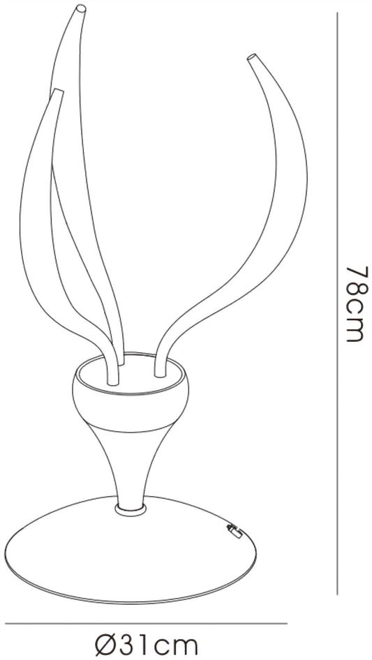 Diyas Llamas Table Lamp 3 Light G4 Polished Chrome, NOT LED/CFL Compatible
