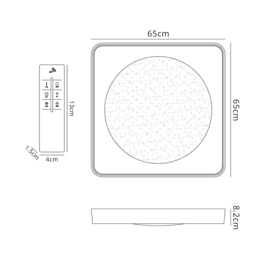 Mantra Fusion M5920 Male Flush 65cm Square 40W LED 3000-6500K Tuneable, 3200lm, Remote Control Chrome/ Acrylic, 3yrs Warranty - M5920 Crystal