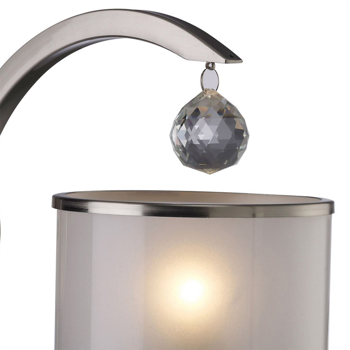 Diyas Lincoln Wall Light 1 Light E27 Satin Nickel/Glass/Crystal
