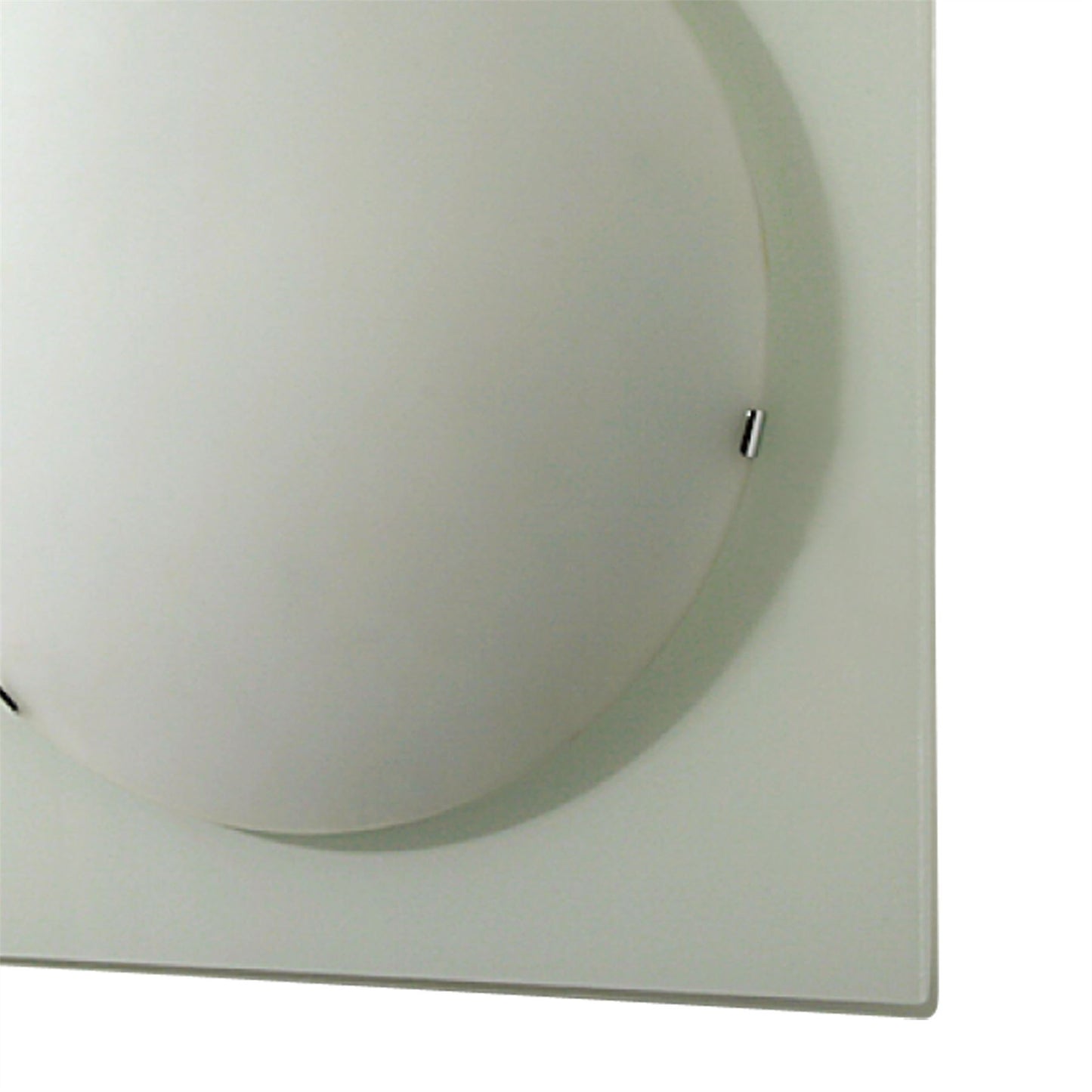Diyas Zara Flush Light Medium Square 2 Light Satin Nickel/Opal Glass Ceiling Light Fitting