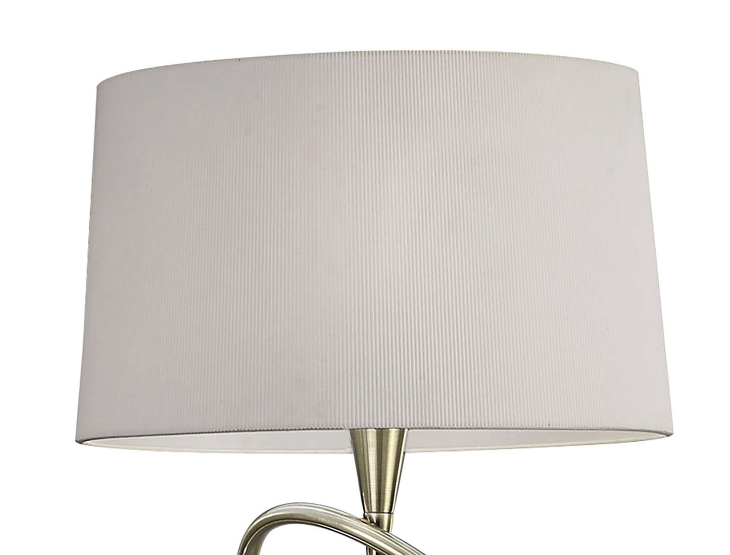Mantra Mara Floor Lamp 4 Light E27, Antique Brass with Ivory White Shade