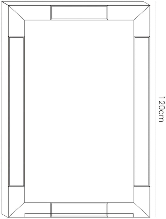 Diyas Home Emerson 120cm x 80cm Balck Corner Detailed Mirror (Pallet Shipment Only, Additional Charges May Apply.) Item Weight: 16kg Mirrors
