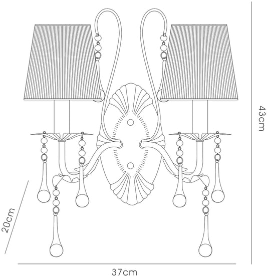 Diyas Flur Wall Light 2 Light E14 White French Gold