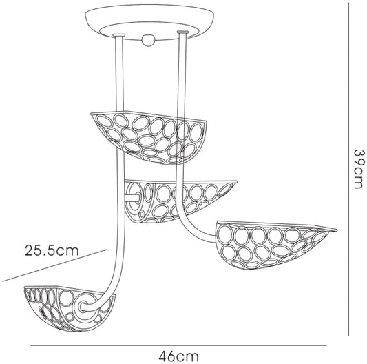 Diyas Ashton Semi 4 Light G9 Antique Brass/Crystal Ceiling Light Fitting