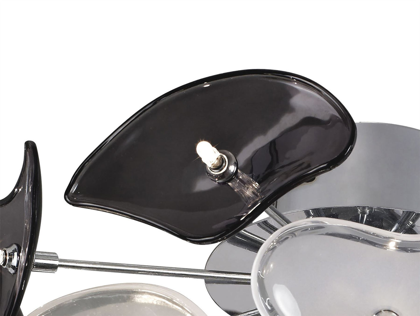 Mantra Otto 46cm Ceiling 21 Light G4, Polished Chrome/Frosted Glass/Black Glass, NOT LED/CFL Compatible