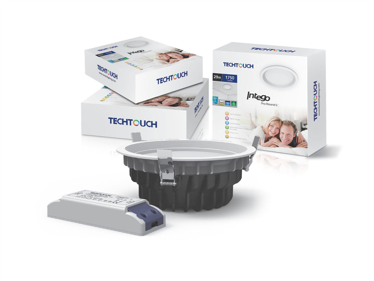 Techtouch Intego Pro Round Large 29W White 1920lm, Cut Out: 200mm, 3yrs Warranty Recessed