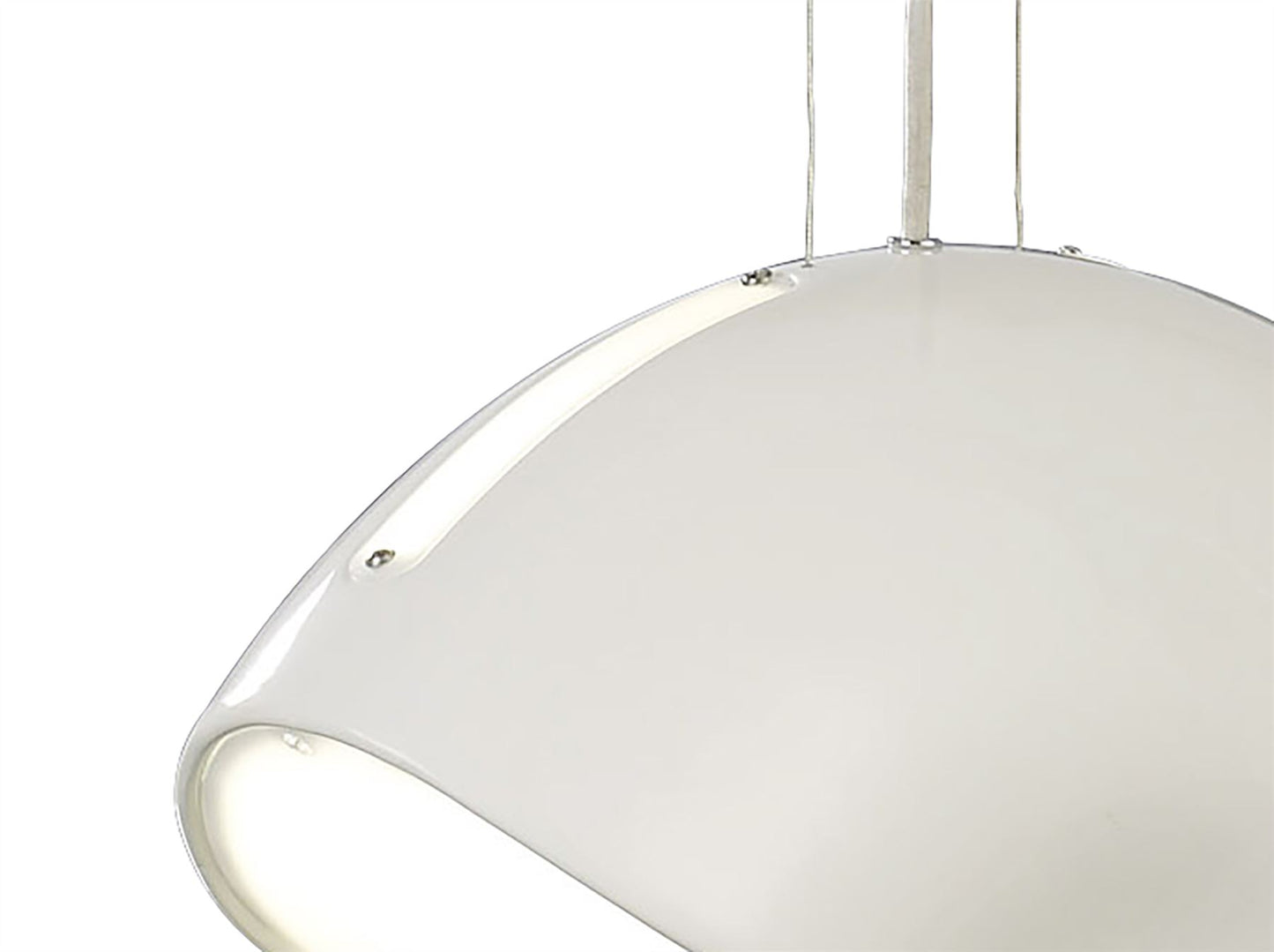 Mantra Pasion Oval Pendant 3 Light E27, Gloss White/White Acrylic/Polished Chrome, CFL Lamps INCLUDED