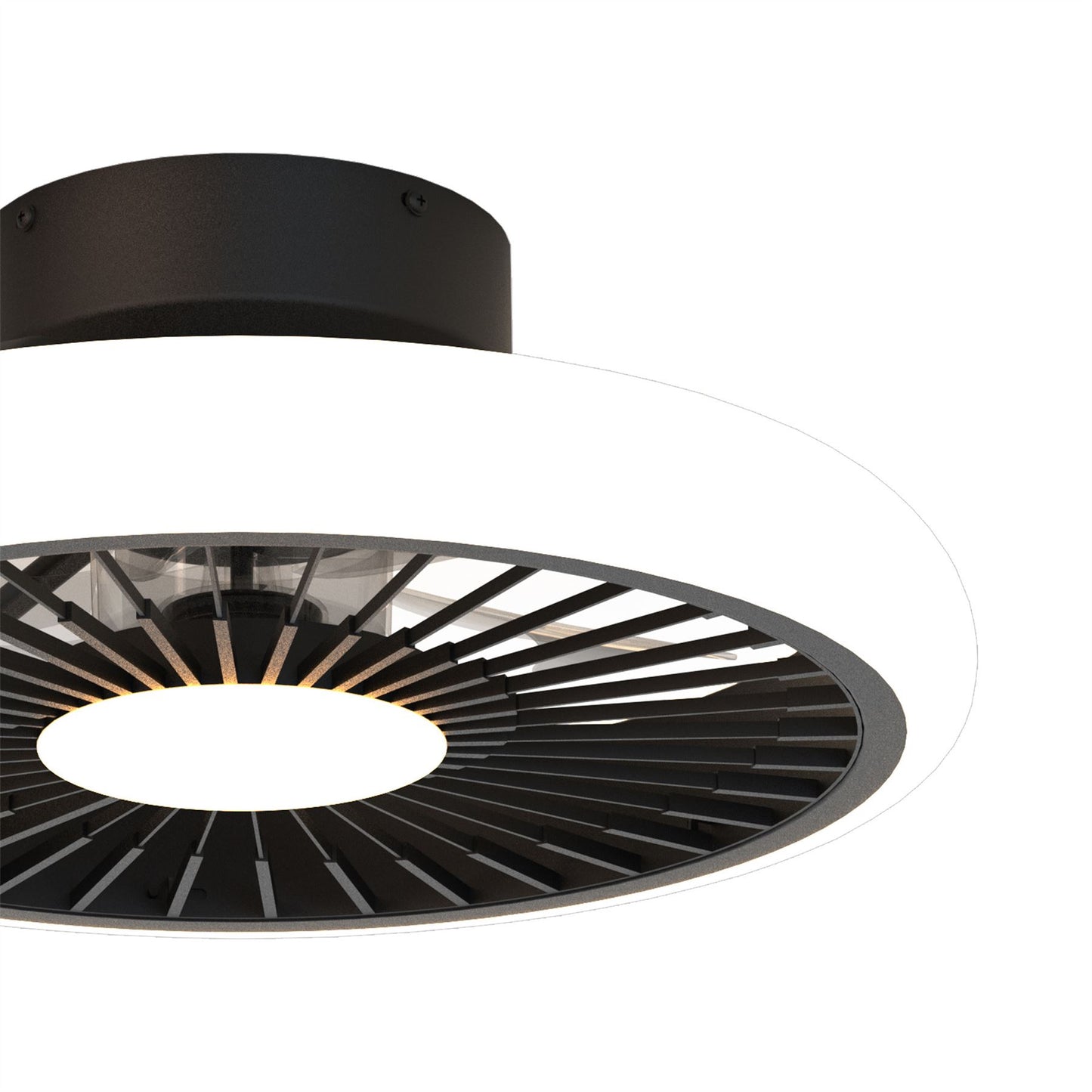 Turbo 51.2cm 55W LED Dimmable Ceiling Light With Built-In 30W DC Reversible Fan, Black, 4100lm, 5yrs Warranty