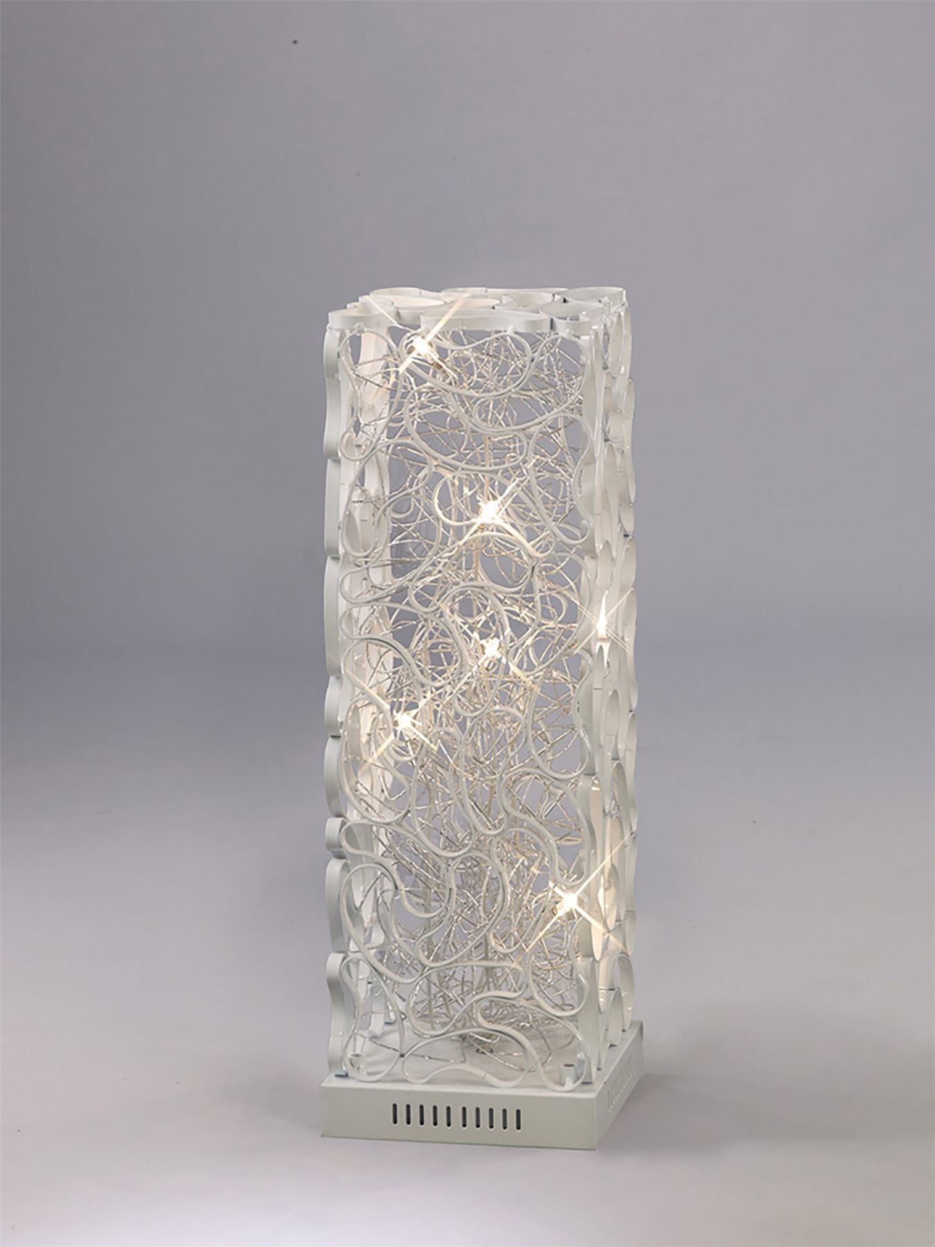 Diyas Home Essen Aluminium (DH) Essen Table Lamp 6 Light G4 White/Silver, NOT LED/CFL Compatible