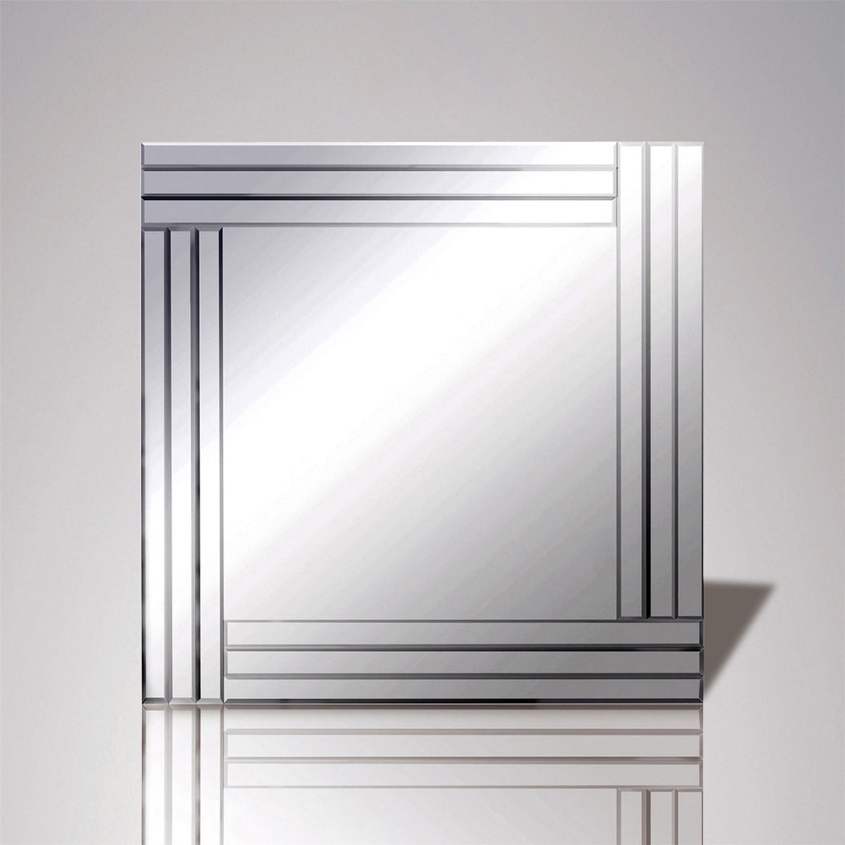 Diyas Home Estin Detailed Mirror 60cm x 60cm Ribbed (Can Only Be Shipped On A Pallet, Additional Charges May Apply.) Mirrors