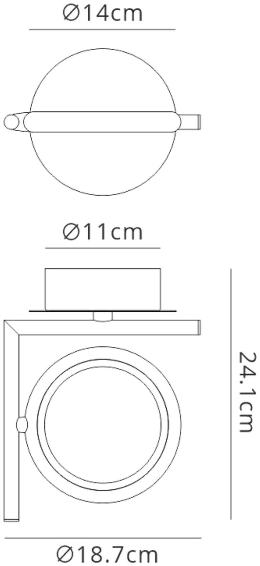 Mantra Olimpia Wall Light, 8W LED, 3000K, 600lm, IP20, Satin Gold, 3yrs Warranty