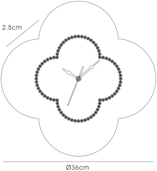Diyas Home (DH) Infinity Flower Clock Black/White Wall