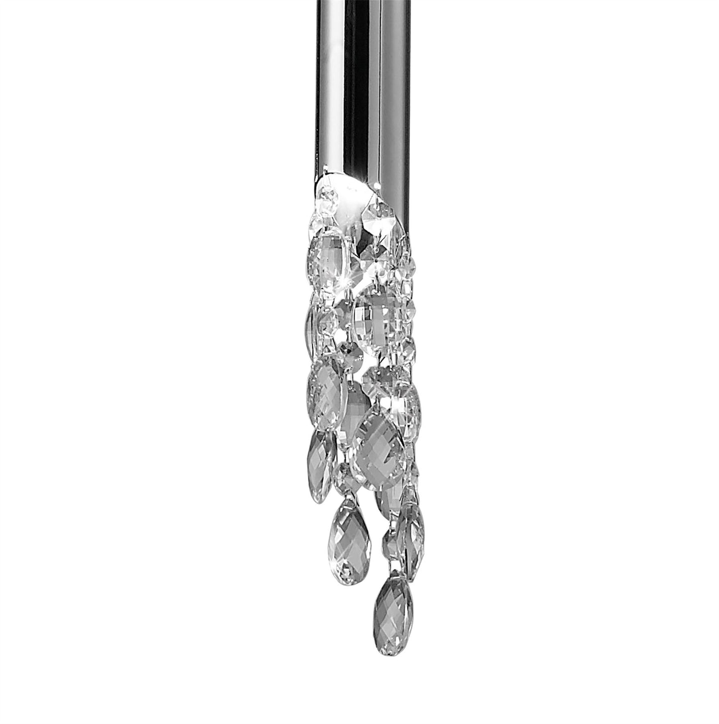 Mantra M3858 Tiffany Pendant 3+1 Light E27+G9, Polished Chrome with White Shade & Clear Crystal