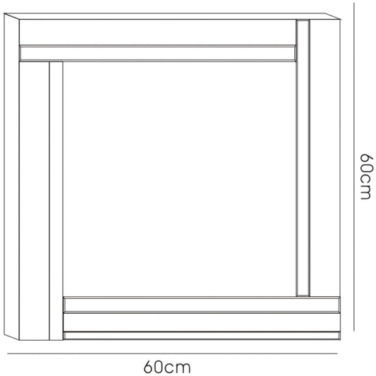 Diyas Home Nevada Detailed Mirror 60cm x 60cm Black Boarder Cut (Can Only Be Shipped On A Pallet, Additional Charges May Apply.) Mirrors