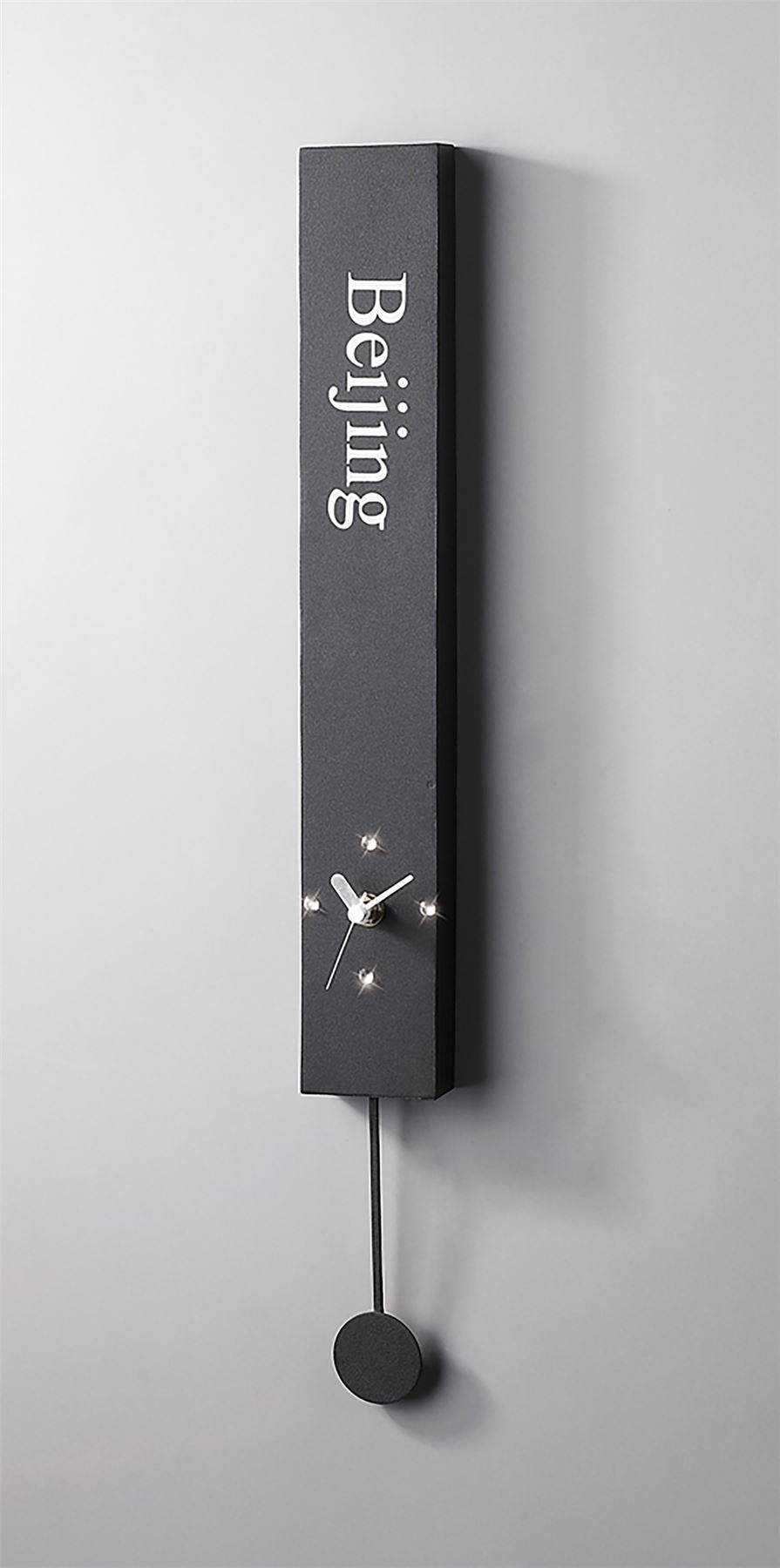 Diyas Home (DH) Infinity Beijing with Pendulum Clock Black Wall