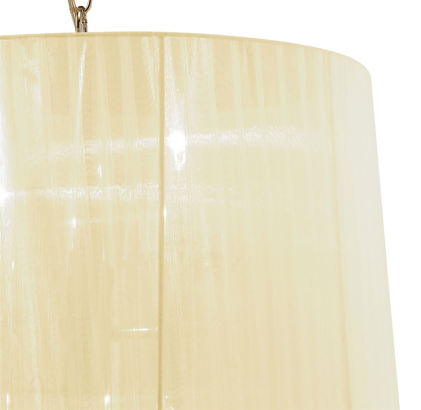 Mantra Tiffany 50cm Pendant 3+3 Light E14+G9, French Gold with Cream Shade & Clear Crystal