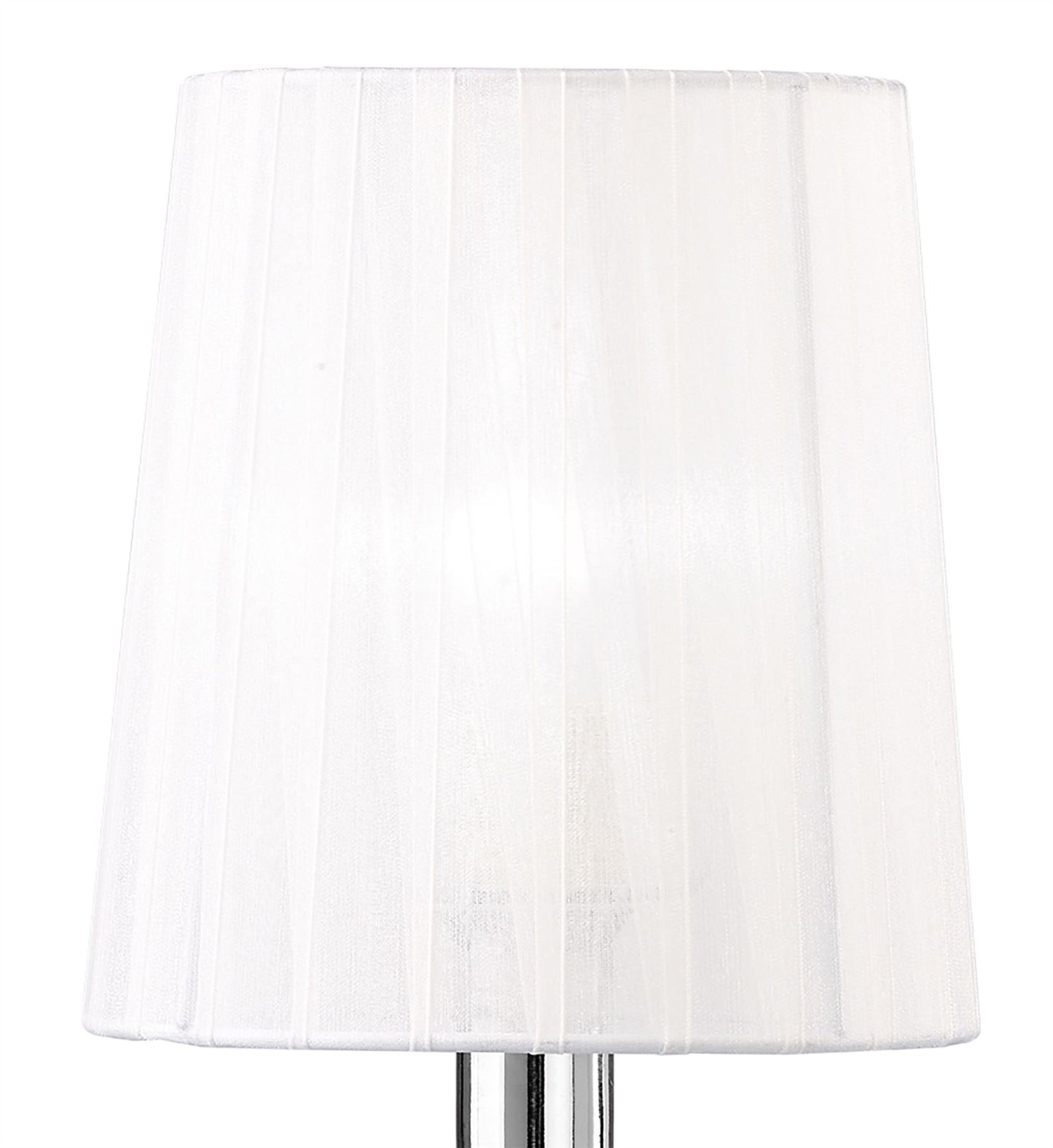 Mantra M4637 Loewe Table Lamp 1 Light E14 Small, Polished Chrome with White Shade