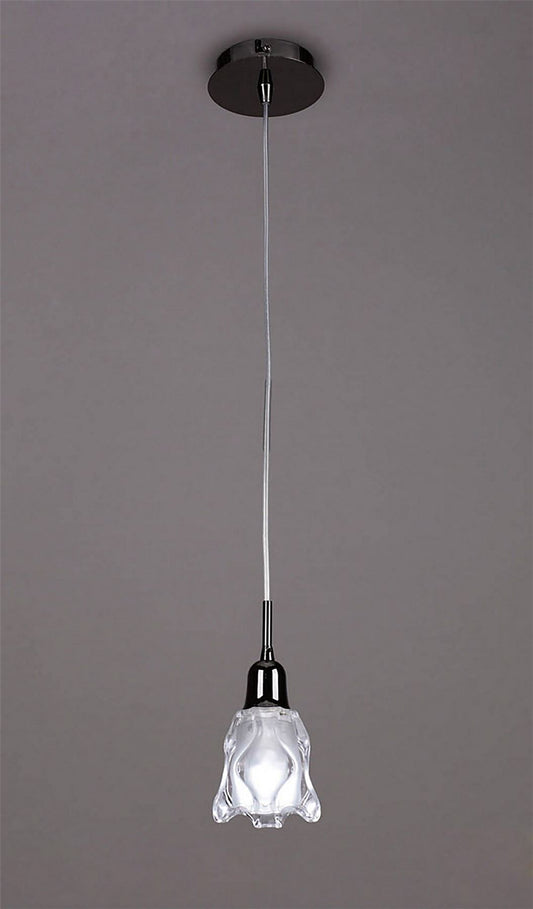 Mantra Amel 12cm Pendant 1 Light L1/SGU10, Black Chrome, CFL Lamps INCLUDED