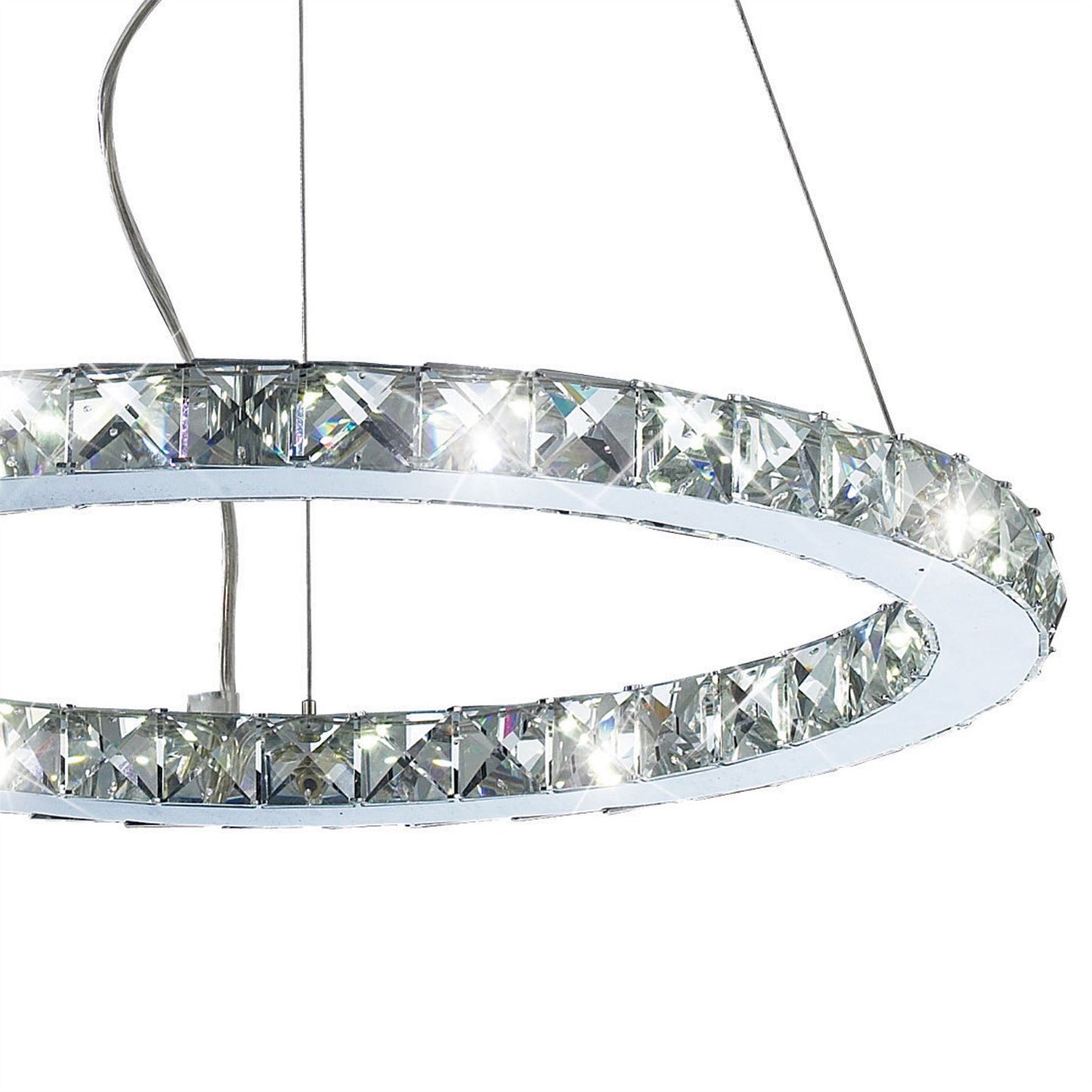 Diyas Galaxy 47cm Round Small 27W LED 6000K Polished Chrome/Crystal Ceiling Pendant Light Fitting