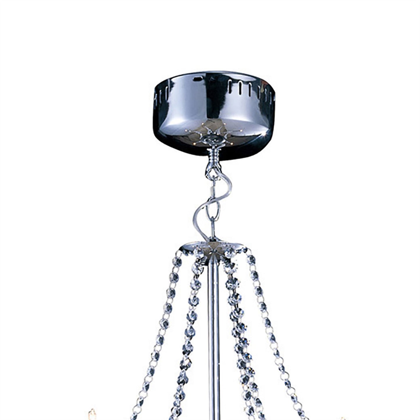 Diyas Zest 60cm Round 9 Light G4 Polished Chrome/Crystal, NOT LED/CFL Compatible Ceiling Pendant Light Fitting