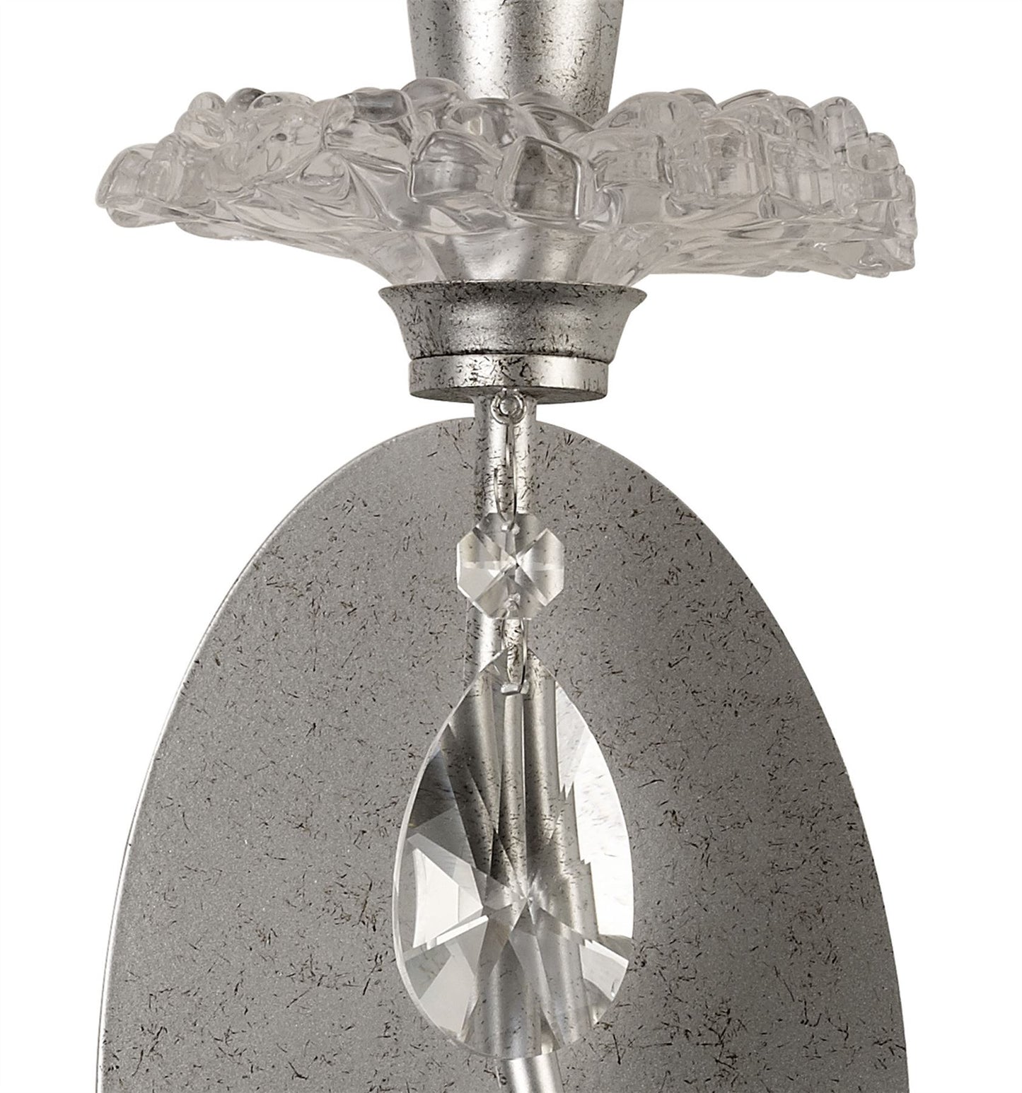 Mantra M6305 Sophie Wall Light, 1 x E14 (Max 20W), Silver Painting, White Shade