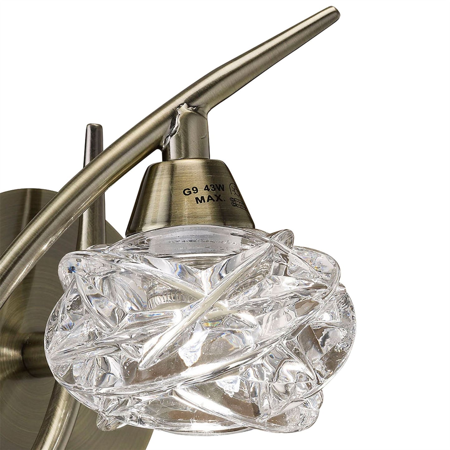 Mantra Maremagnum Wall Light Switched 1 Light G9, Antique Brass