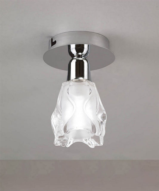 Mantra Amel 12cm Ceiling 1 Light L1/SGU10, Polished Chrome, CFL Lamps INCLUDED