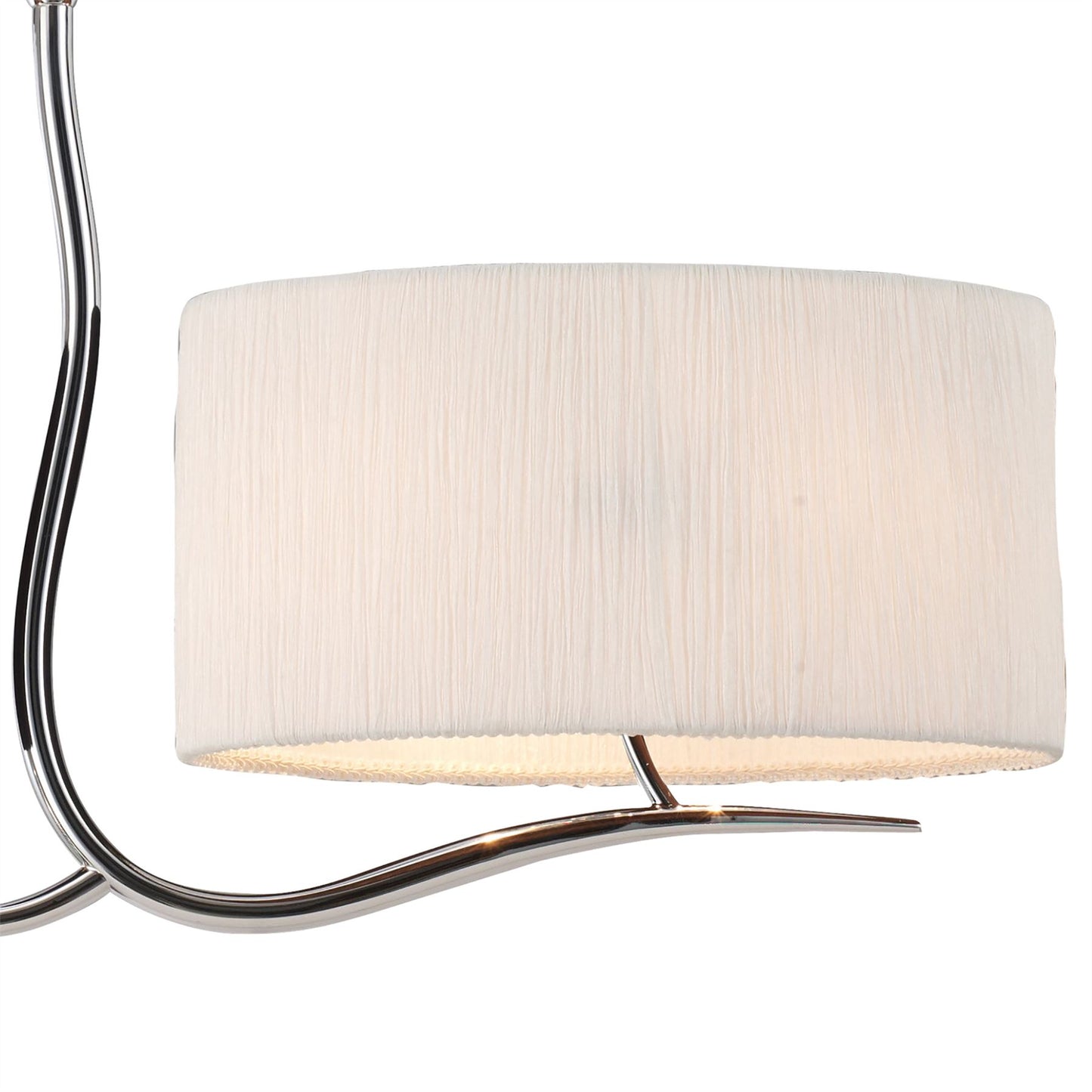 Mantra M1130 Eve Linear Pendant 2 Arm 4 Light E27, Polished Chrome with White Oval Shades