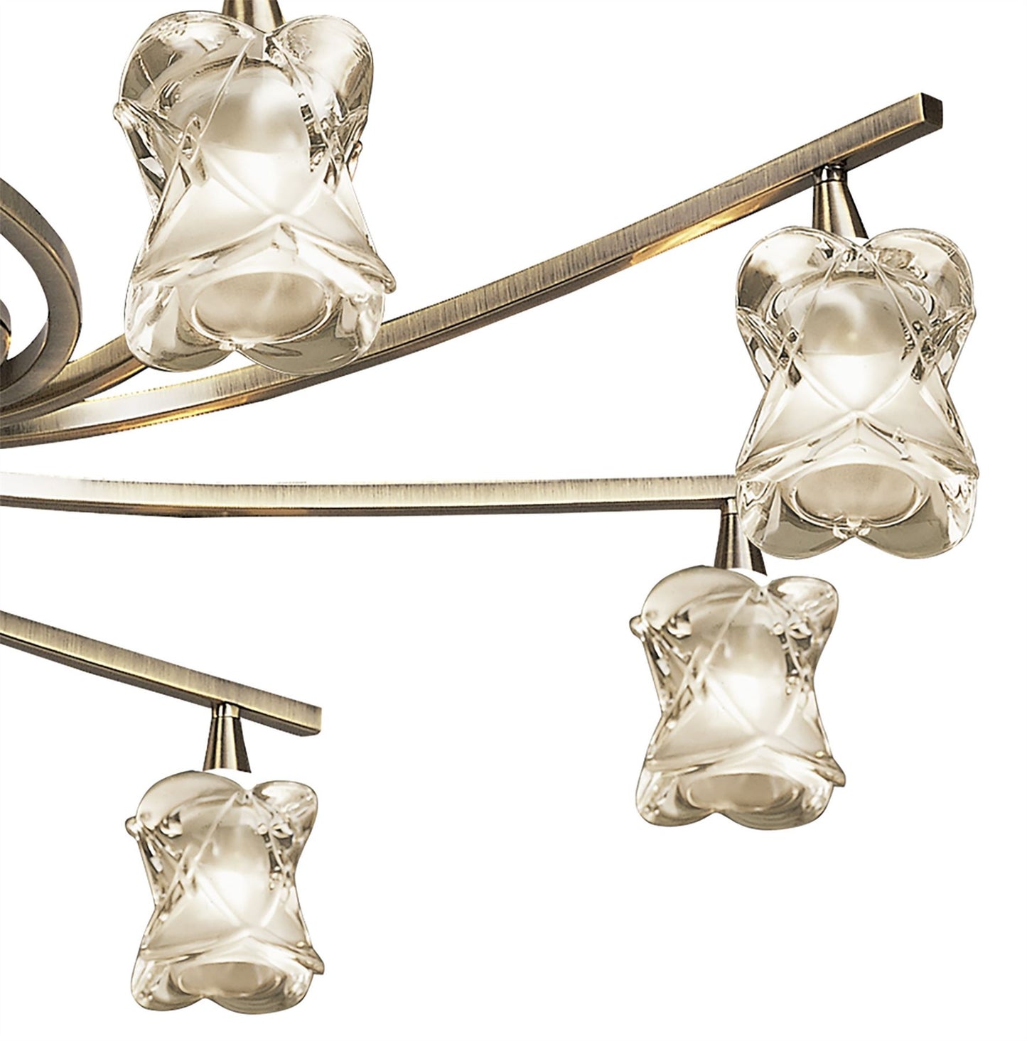 Mantra Rosa 82cm Del Desierto Telescopic Pendant 8 Light G9, Antique Brass