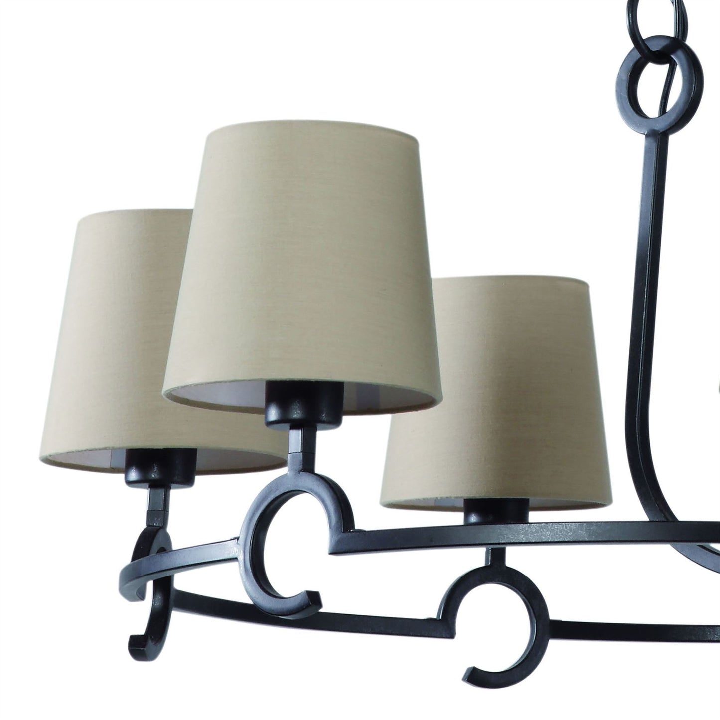 Mantra M5210 Argi Pendant 6 Light E27 with Taupe Shades Brown Oxide