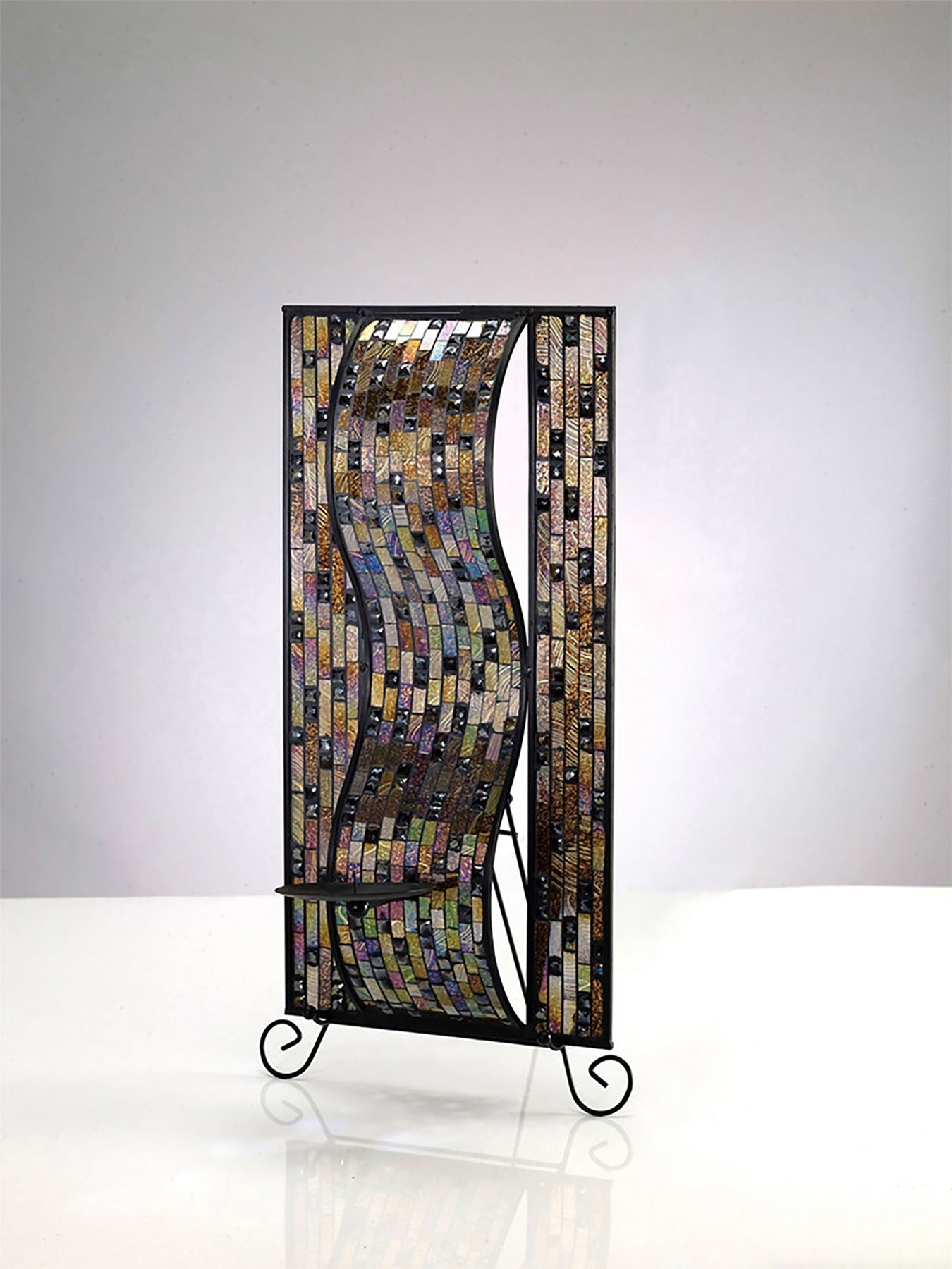 Diyas Home (DH) Luana Mosaic Candle Holder Multi-Colour Mosaic