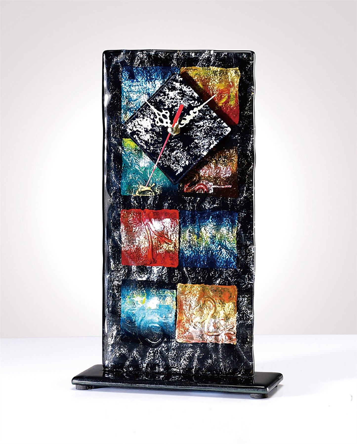 Diyas Home (DH) Orion Glass Art Clock Black/Multi-Colour Art