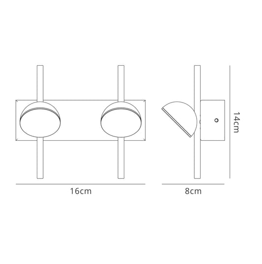 Mantra M6265 Adn 2 Light Wall Light, 6W LED, 3000K, 330lm, White, 3yrs Warranty