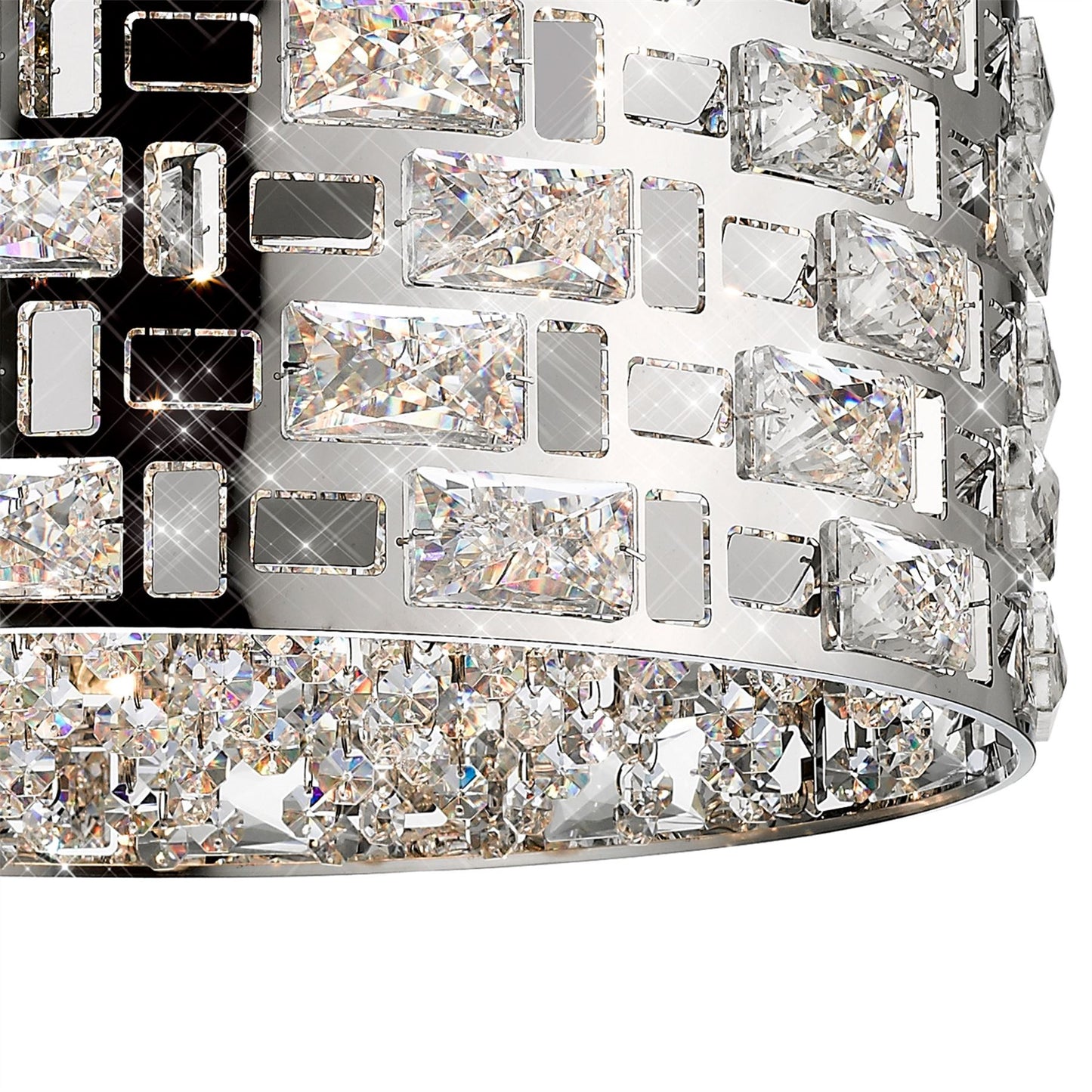 Mantra Fusion Destello 46.5cm Pendant Round 5 Light G9 Polished Chrome/Crystal