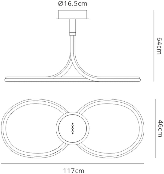 Mantra Nur II Linear Ceiling Light, 50W LED, 3000K, 3750lm, IP20, Chrome, 3yrs Warranty